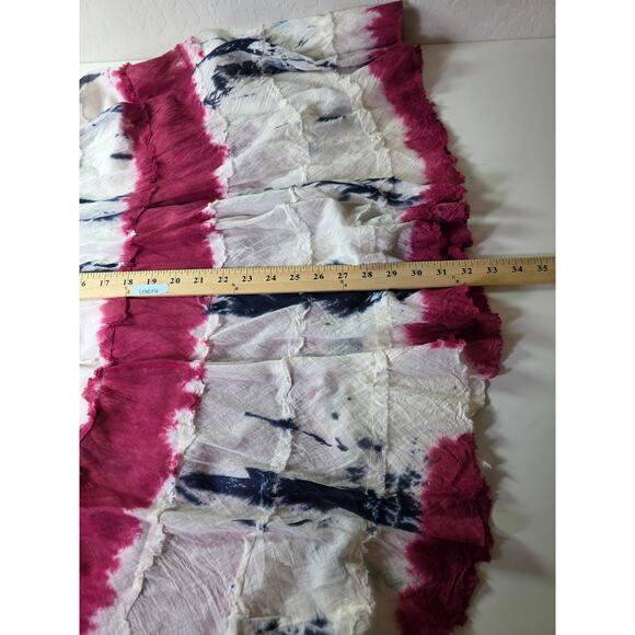 METROWEAR Red Blue White Tye Dye NEW Hippie Boho Festival Maxi Skirt SZ L - Picture 10 of 12